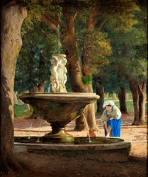 Scène du jardin de la Villa Borghèse à Rome, c.1839