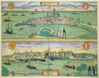 Carte de Rotterdam et Gouda, de 