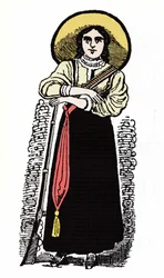 Révolution mexicaine (1910-1920) : soldate mexicaine. Xylographie par Jose Guadalupe Posada (1852-1913).