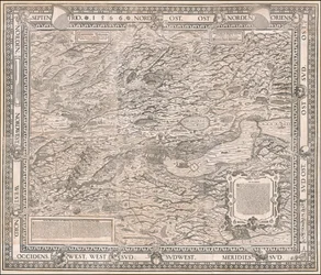 1566 carte de Zurich et de ses environs par Jodocus Murer