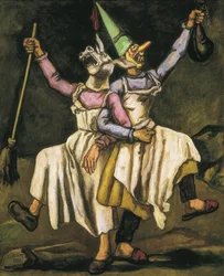 GUTIERREZ SOLANA, José (1886-1945). Masques dansant bras dessus bras dessous. 1938. Espagne. Madrid (Communauté autonome). Madrid. Fondation culturelle Mapfre Vida