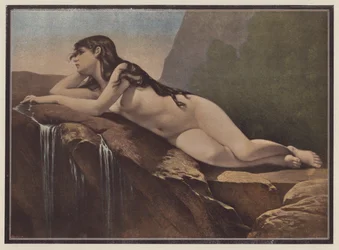 Femme allongée sur un rocher