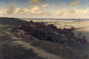 Bury Hill et village avec vue sur les North Downs