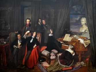Franz Liszt improvisant au piano, 1840