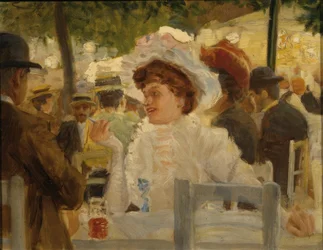 Scène du Prater à Vienne (dame au chapeau)
