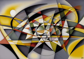 abstrait : argent-jaune_courbe 5