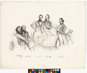 Portrait de groupe : Anton Storch, Carl Binder, Anton Emil Titl, Franz von Suppé, Heinrich Proch