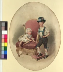 Deux enfants, probablement de la famille impériale
