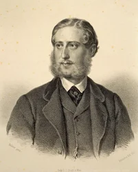 Portrait de Ferdinand Bonaventura, Prince Kinsky (1834-1904). Gravure de Josef Kriehuber