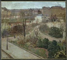 Le parc Saint-Jean au début du printemps ... (painting on canvas)