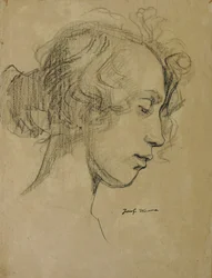 Tête de fille de profil
