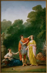 Un amoureux couronnant sa bien-aimée d