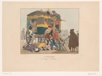 Omnibus avec passagers attaqué
