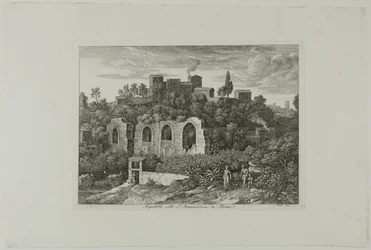 Aqueduc sous le monastère de Saint-Bonaventure à Rome, planche dix de Die Römische Ansichten