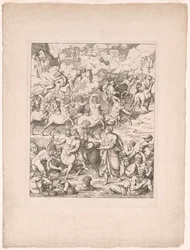 Dante traverse le fleuve de sang des tyrans et des meurtriers sur le dos de Nessus le centaure
