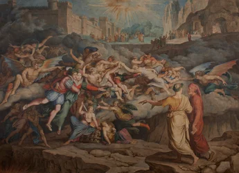 Dante et Virgile dans le deuxième cercle de l