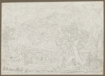Le Glacier de Grindelwald avec Chasseur et Paysanne au Premier Plan, vers 1823