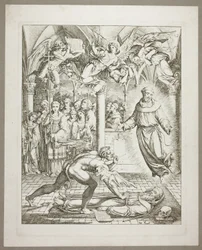 La lutte entre le diable et saint François d