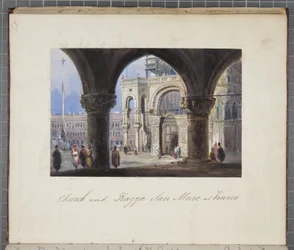Église et Piazza San Marc à Venise, collé dans le Journal de Thomas Moody d