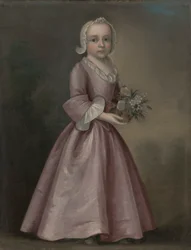 Petite Fille Tenant des Fleurs (attribué à Joseph Badger)