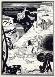 Il y avait une grande variété de grands arbres nobles, chargés de fruits marins, tels que des homards, des crabes, des huîtres, des Aventures surprenantes du baron de Münchhausen, pub. 1895