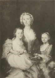 Anne Butterfield Tucker et ses enfants, Elizabeth et Nathaniel
