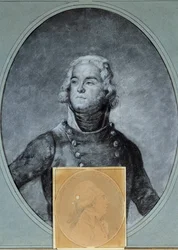 Portrait du général Louis Lazare Hoche (1768-1797). En dessous, portrait d
