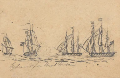 Destiné (?) aux Antilles: Quatre cuirassés