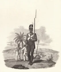 Un soldat du 5e régiment des Antilles, vers 1812