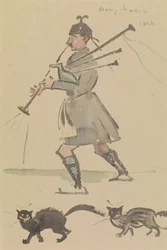 Highlander jouant de la cornemuse