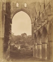 Abbaye de Rievaulx. Intérieur du chœur, années 1850