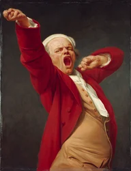 Autoportrait, bâillant