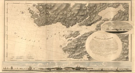 La côte de la Nouvelle-Écosse; montrant les diversités de la côte et le visage du pays à proximité: les bancs, les rochers, les hauts-fonds, les sondages, etc. Avec des remarques et des directions pour la commodité de la navigation et du pilotage.