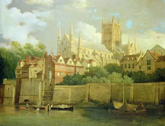 Vue de la cathédrale de Worcester depuis le sud-ouest