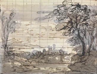 Rivière avec Château et Pont