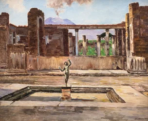 La maison du faune à Pompéi (huile sur toile)
