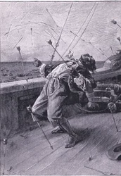 Ils ont lâché leurs flèches et ont tué le pauvre Vendredi (lithographie)
