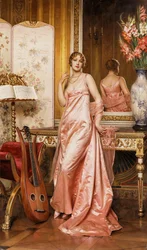 Une dame élégante dans un intérieur
