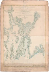 Carte du port de Rhode Island et de la baie de Narragansett