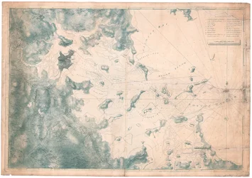Carte des remarques nautiques sur les observations pour la carte du port de Boston
