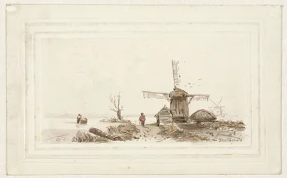 Paysage avec moulin