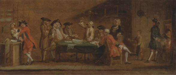 Personnages dans une taverne ou un café
