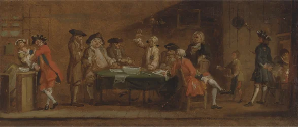 Figures dans une taverne ou un café