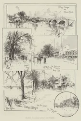 La course de bateaux Oxford et Cambridge, le long des berges