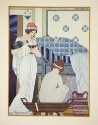 Un siège de bain, illustration tirée des « Œuvres d