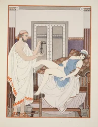 Examen gynécologique, illustration de «The Works of Hippocrates», 1934