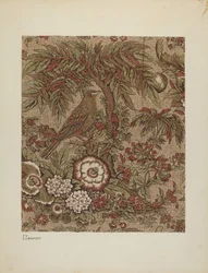 Chintz de coton imprimé, c. 1940