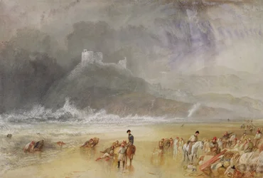 Château de Criccieth, pays de Galles du Nord, vers 1835