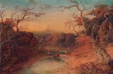 Vue lointaine de la cathédrale de Lichfield, 1909