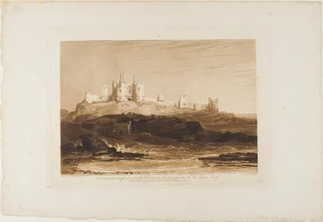 Château de Dunstanborough, planche 14 de Liber Studiorum
